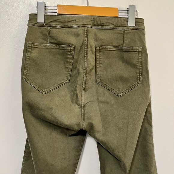 Bershka Olive Green Skinny Pants - Size 6 - Picture 7 of 8